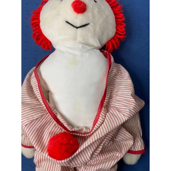 Vintage Eden Clown Doll Plush With Striped Suit & Yellow Hat RARE 14" - Picture 11 of 11